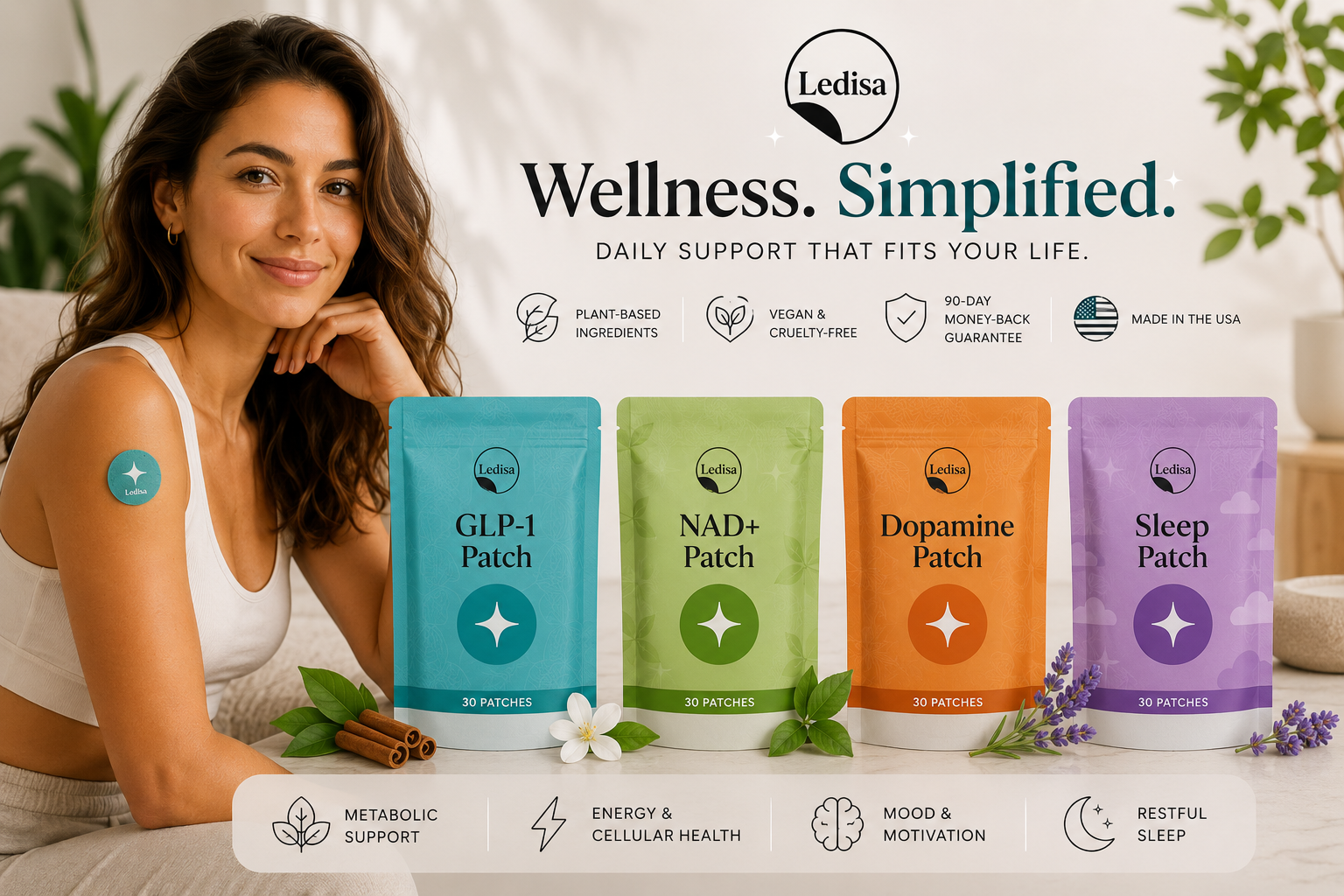 Ledisa Patches Review — Berberine, NAD+, Dopamine & Sleep Patches